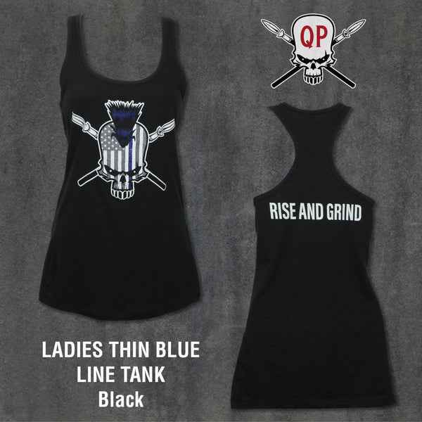 Thin Blue Line Ladies Tank Black