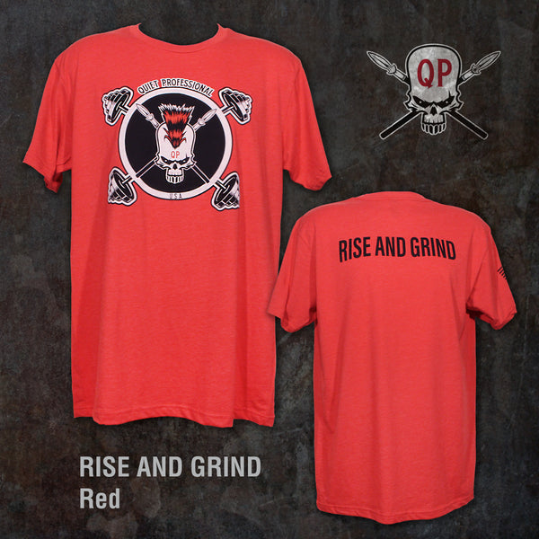 Mens/Womens Rise and Grind Red Custom Athletic T Shirt