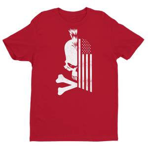 Mens/Womens Skull & Bones American Flag Custom Athletic T Shirt